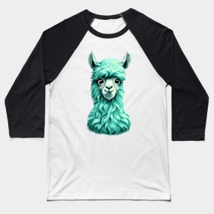 Aquamarine Llama Baseball T-Shirt